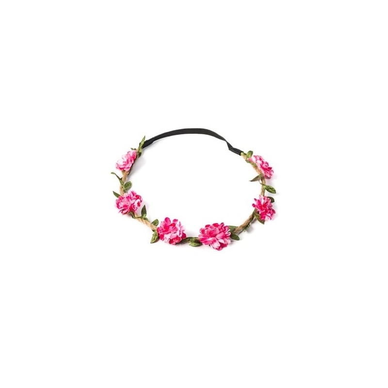 headband fleurs papier fuchsia
