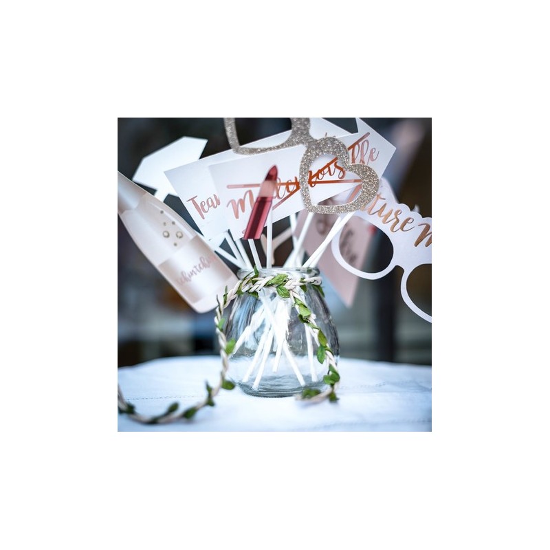 kit photobooth mariage rose gold 12 pieces