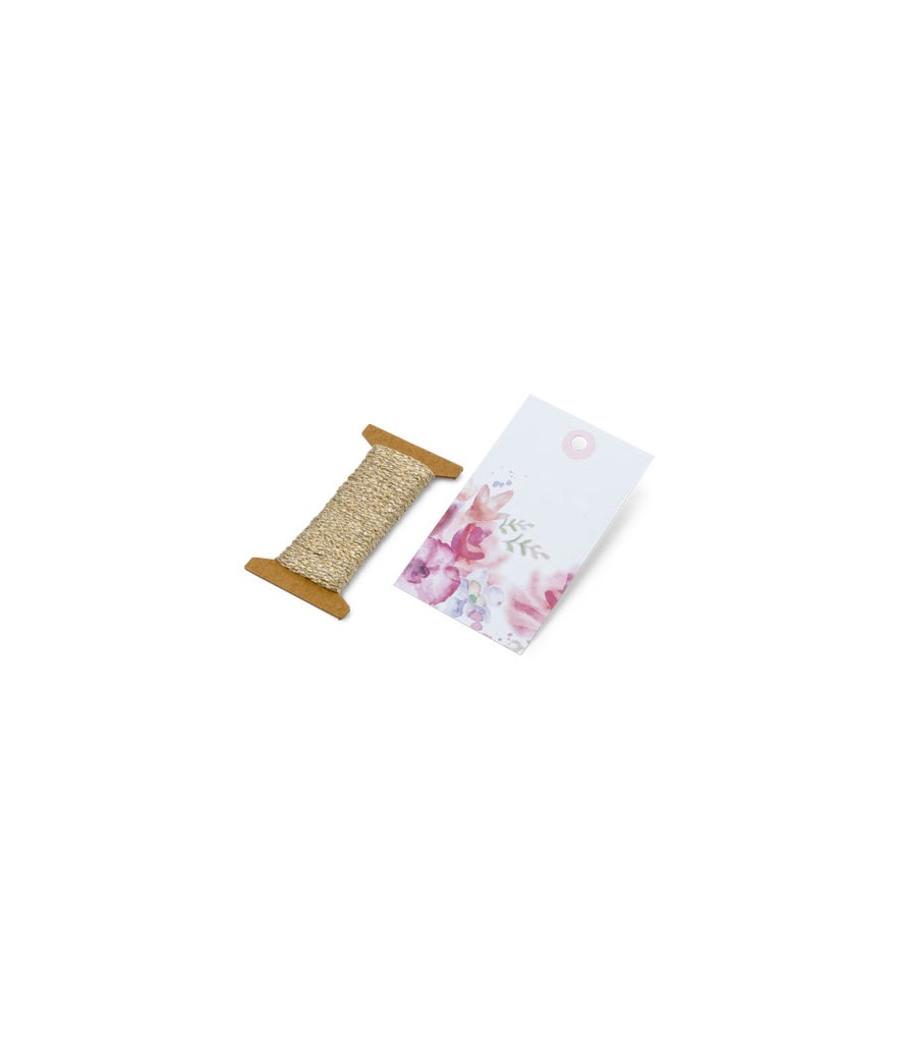 12 etiquettes liberty + cordelette 4.5x7.5cm