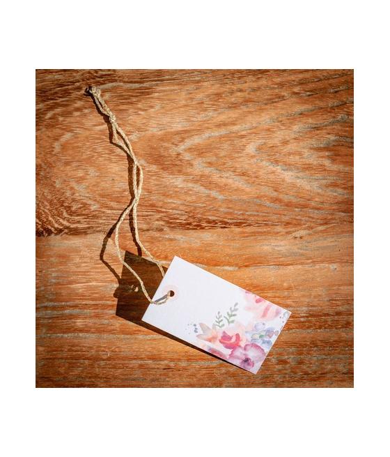 12 etiquettes liberty + cordelette 4.5x7.5cm