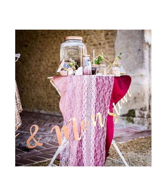 Chemin de table dentelle retro ivoire