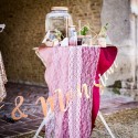 Chemin de table dentelle retro ivoire