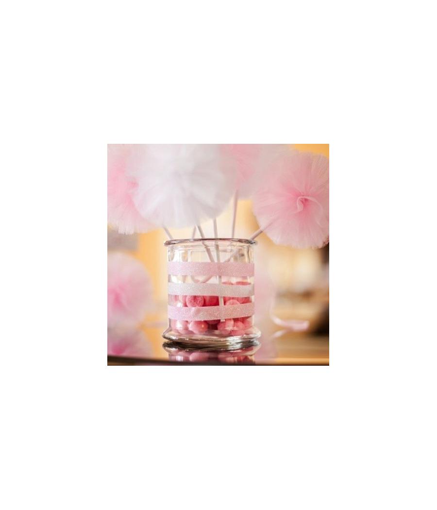Ruban adhésif étincelant paillettes roses 1.5cmx2m