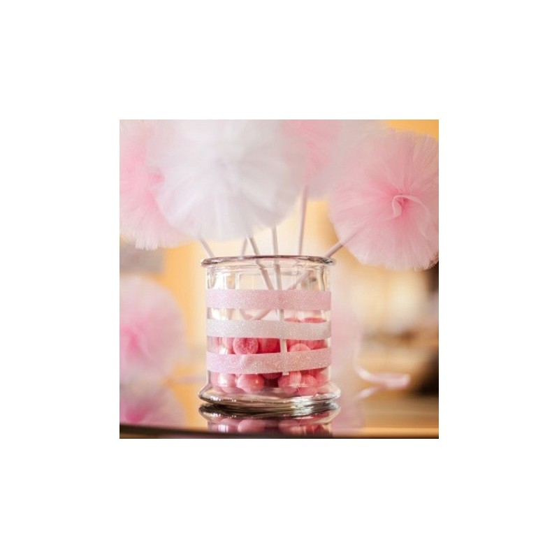 Ruban adhésif étincelant paillettes roses 1.5cmx2m
