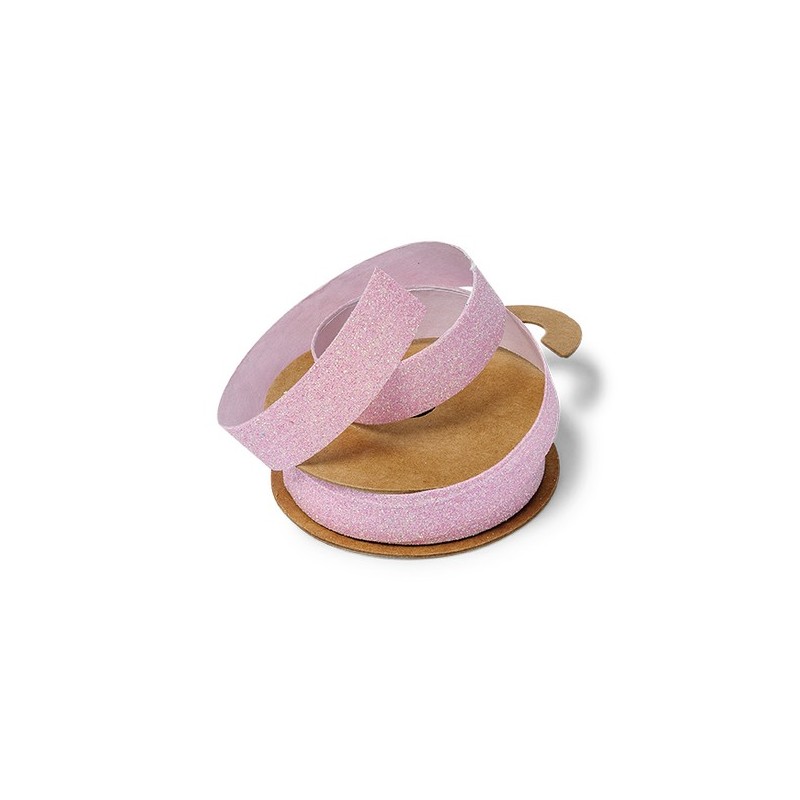 Ruban adhésif étincelant paillettes roses 1.5cmx2m