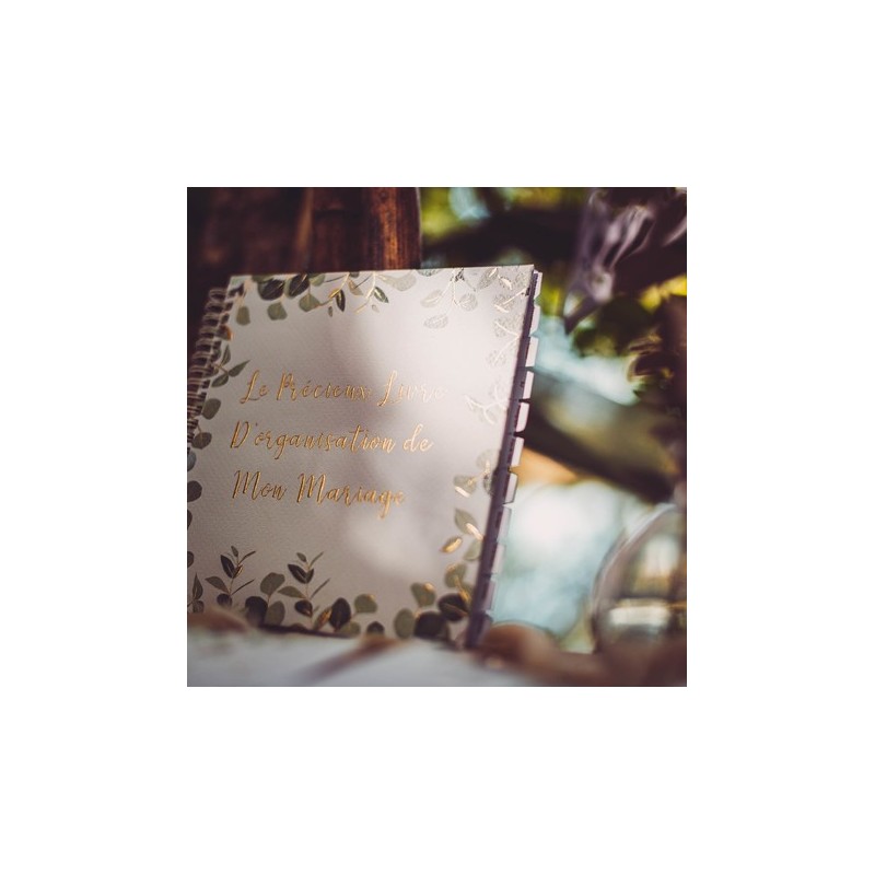 Livre d’organisation de mon mariage Eucalyptus paptex or