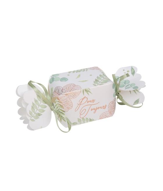 10 contenants en forme de papillotes botanique rose gold