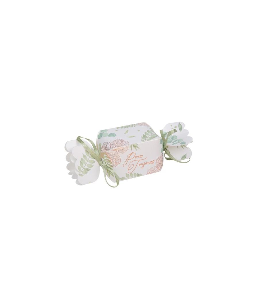 10 contenants en forme de papillotes botanique rose gold