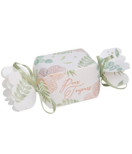 10 contenants en forme de papillotes botanique rose gold