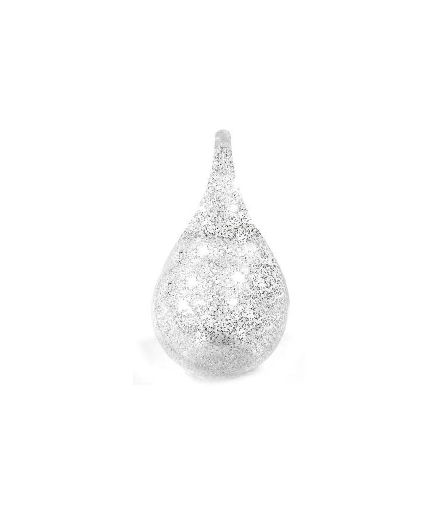 Goutte d eau transparente pailletee argent 