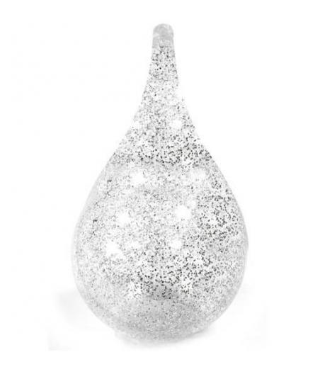 Goutte d eau transparente pailletee argent 