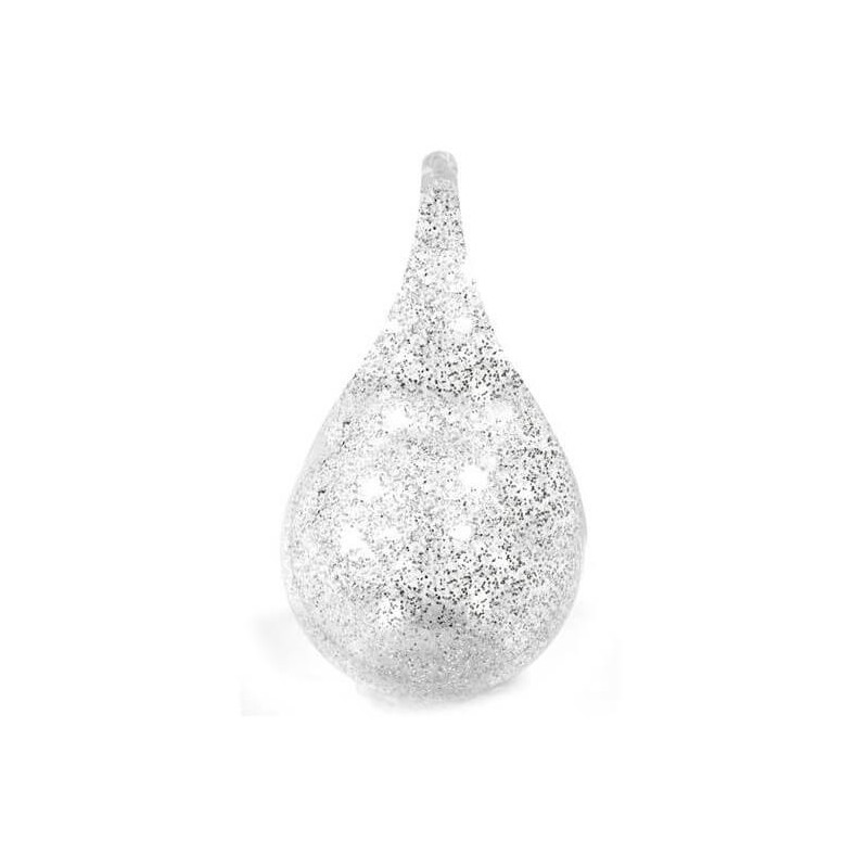 Goutte d eau transparente pailletee argent 
