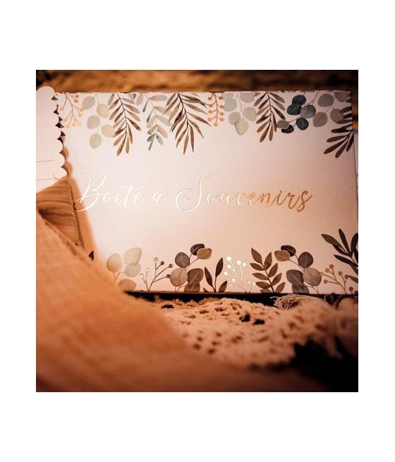 Boite à souvenir Oh baby végétal et or papier texture