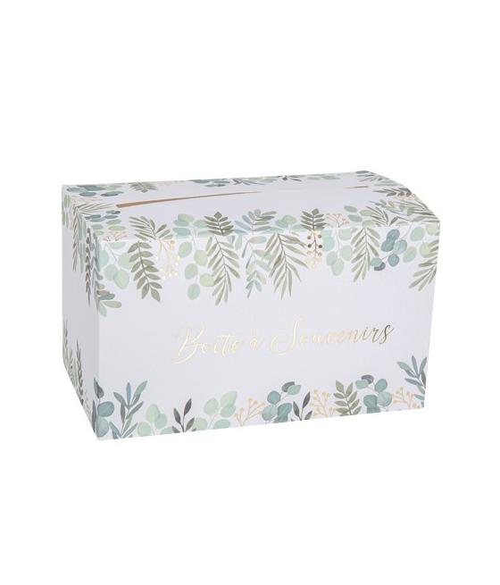 Boite à souvenir Oh baby végétal et or papier texture