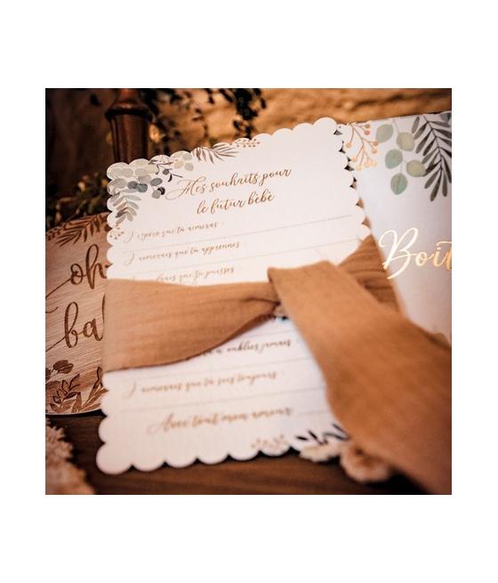 10 cartes de vœux Oh baby végétal et or