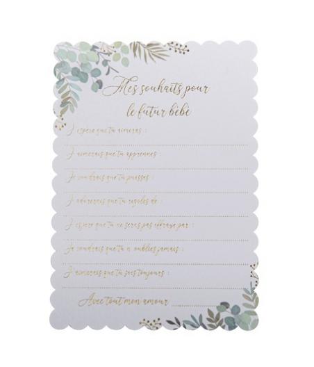 10 cartes de vœux Oh baby végétal et or