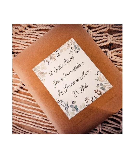 18 Cartes étapes de croissance Oh baby végétal et or