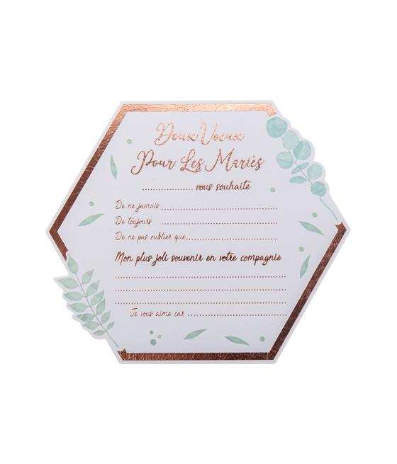 10 cartes de vœux botanique Rose Gold papier texture