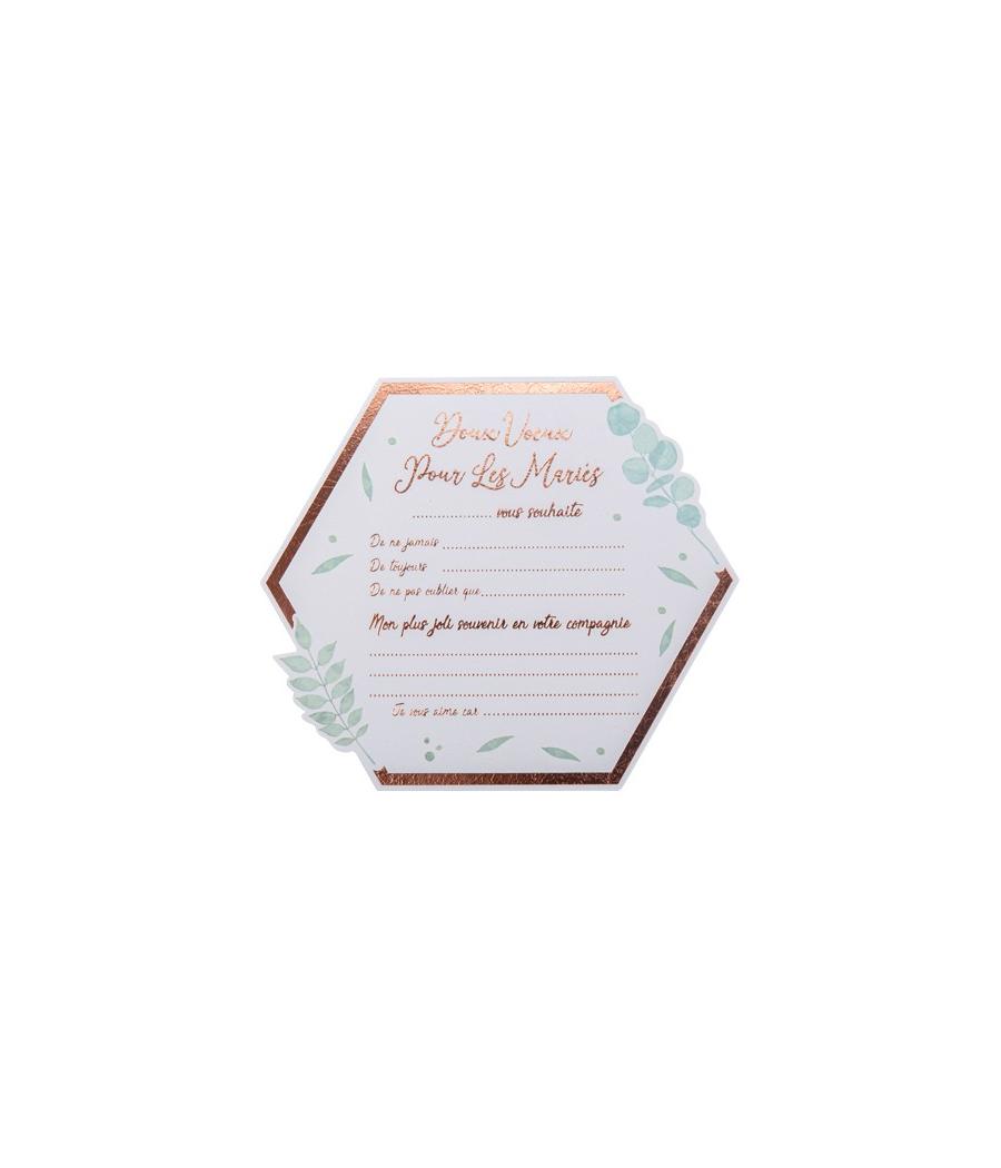 10 cartes de vœux botanique Rose Gold papier texture