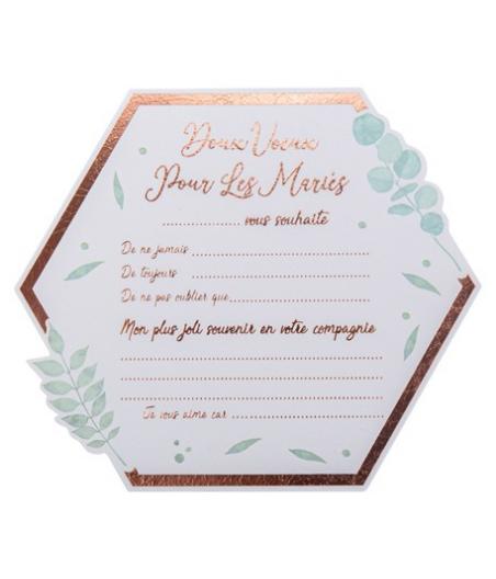 10 cartes de vœux botanique Rose Gold papier texture