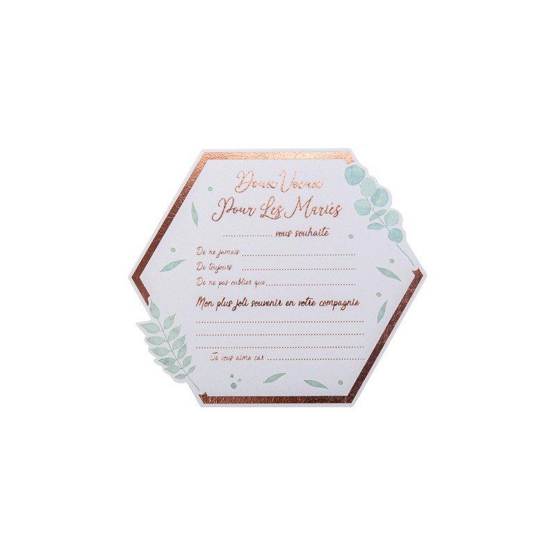 10 cartes de vœux botanique Rose Gold papier texture