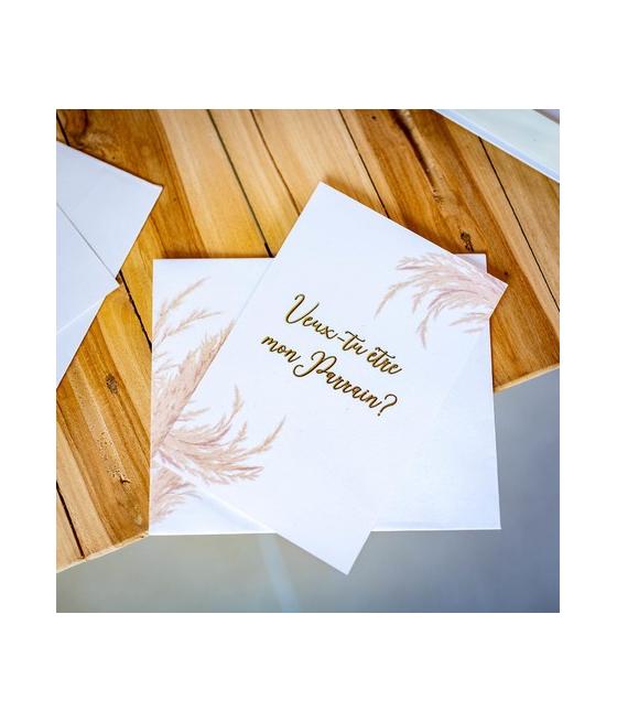 2 cartes avec enveloppes Marraine / Parrain Pampa