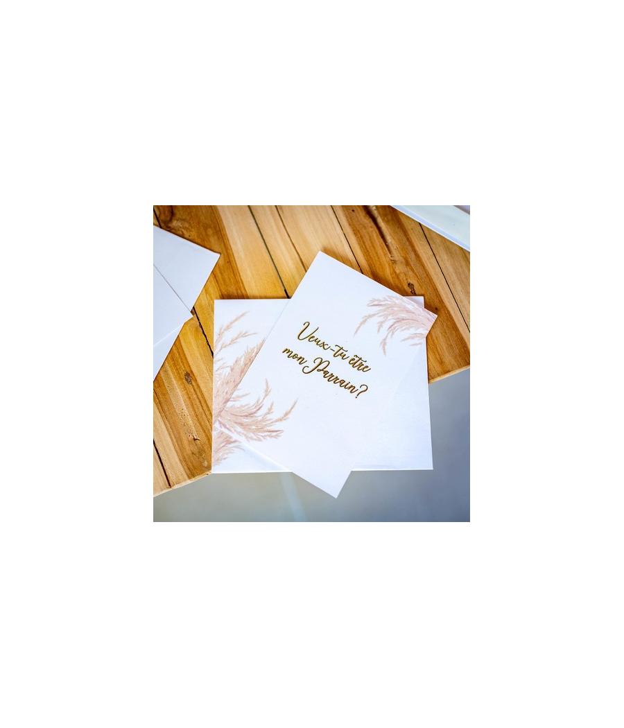 2 cartes avec enveloppes Marraine / Parrain Pampa