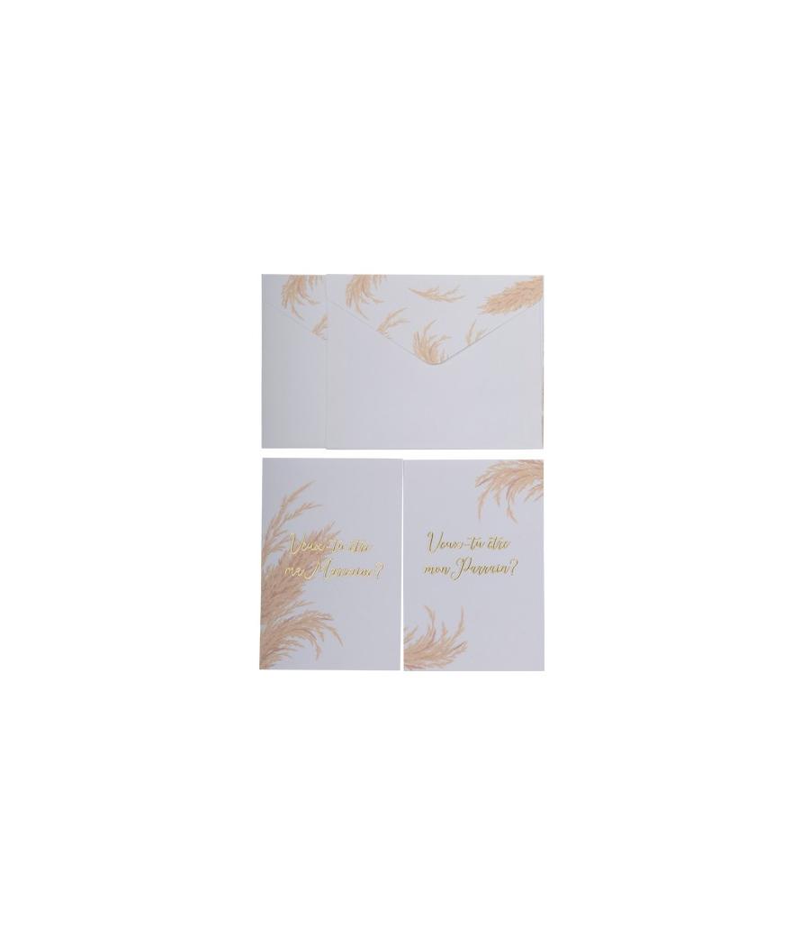 2 cartes avec enveloppes Marraine / Parrain Pampa