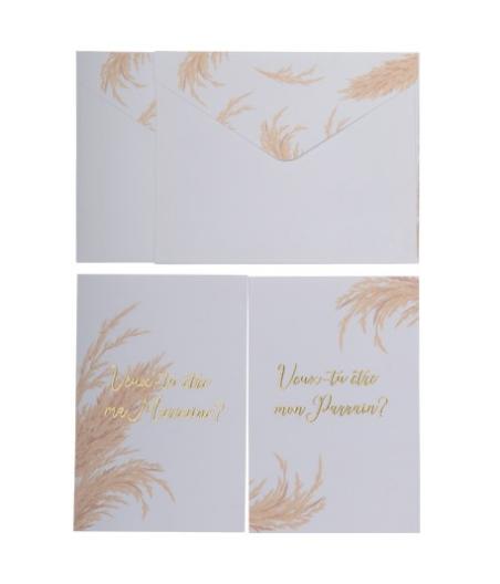 2 cartes avec enveloppes Marraine / Parrain Pampa