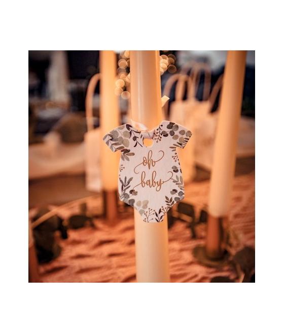 10 étiquettes Oh baby végétal et or body