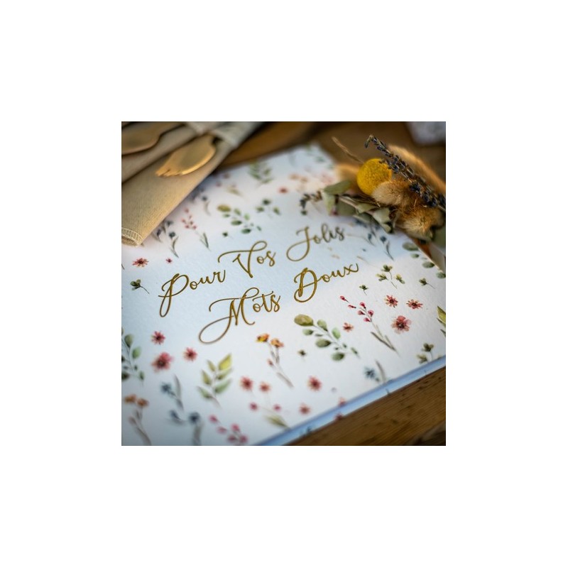 Livre d’or mots doux bruch time embossé or