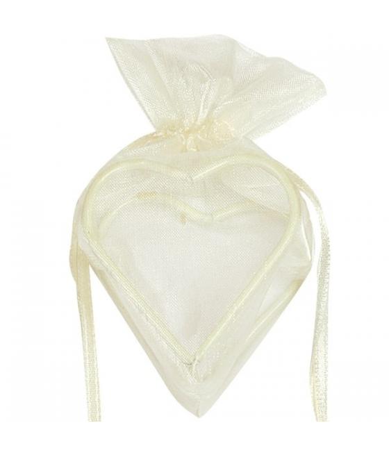 Sachet coeur armuré Ivoire