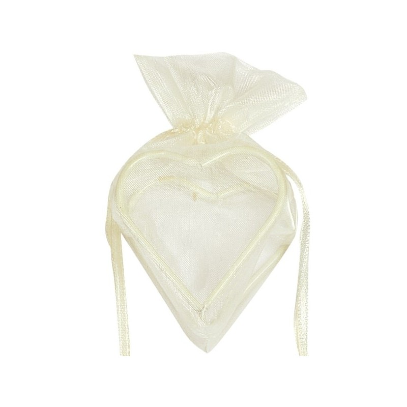 Sachet coeur armuré Ivoire
