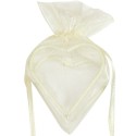 Sachet coeur armuré Ivoire