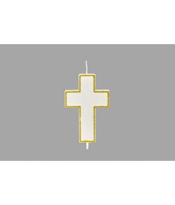 BOUGIE CROIX PAILLETTE SUR PIQUE