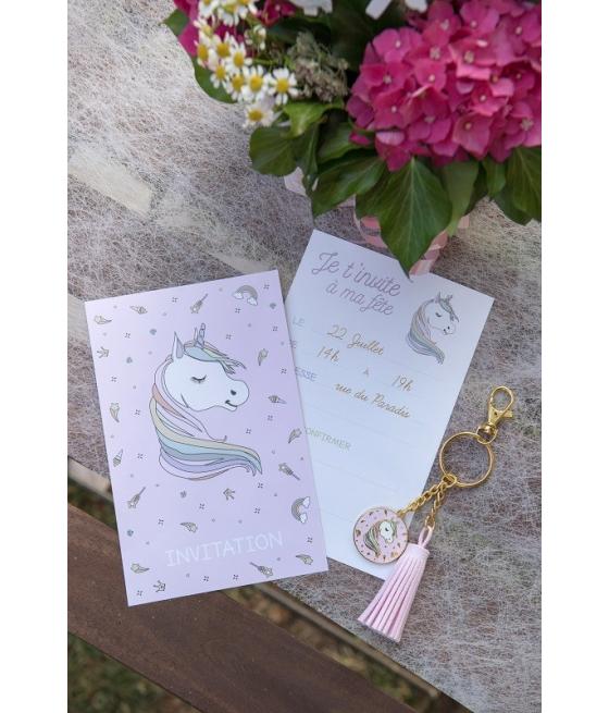 Carte invitation Licorne