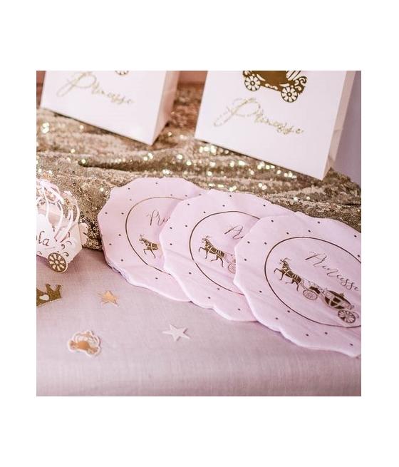 serviettes princesse rose