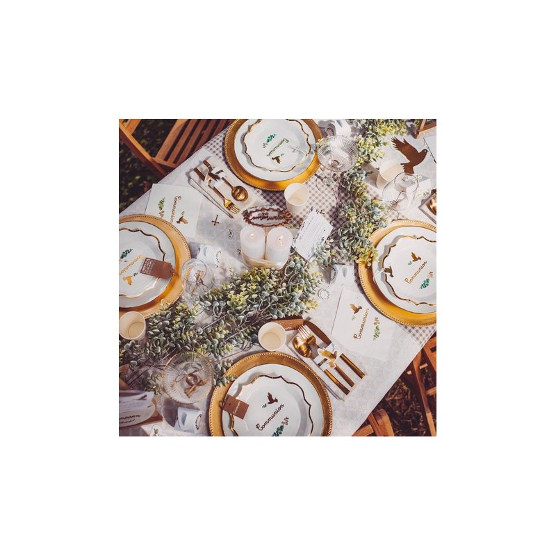 assiettes communion blanches