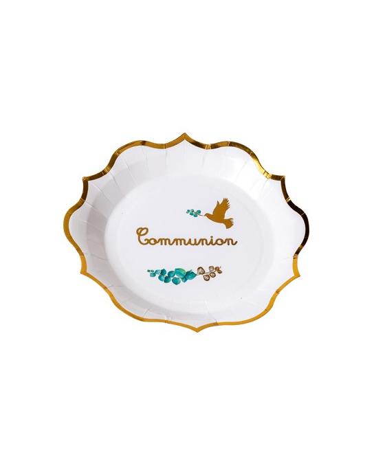 assiettes communion blanches