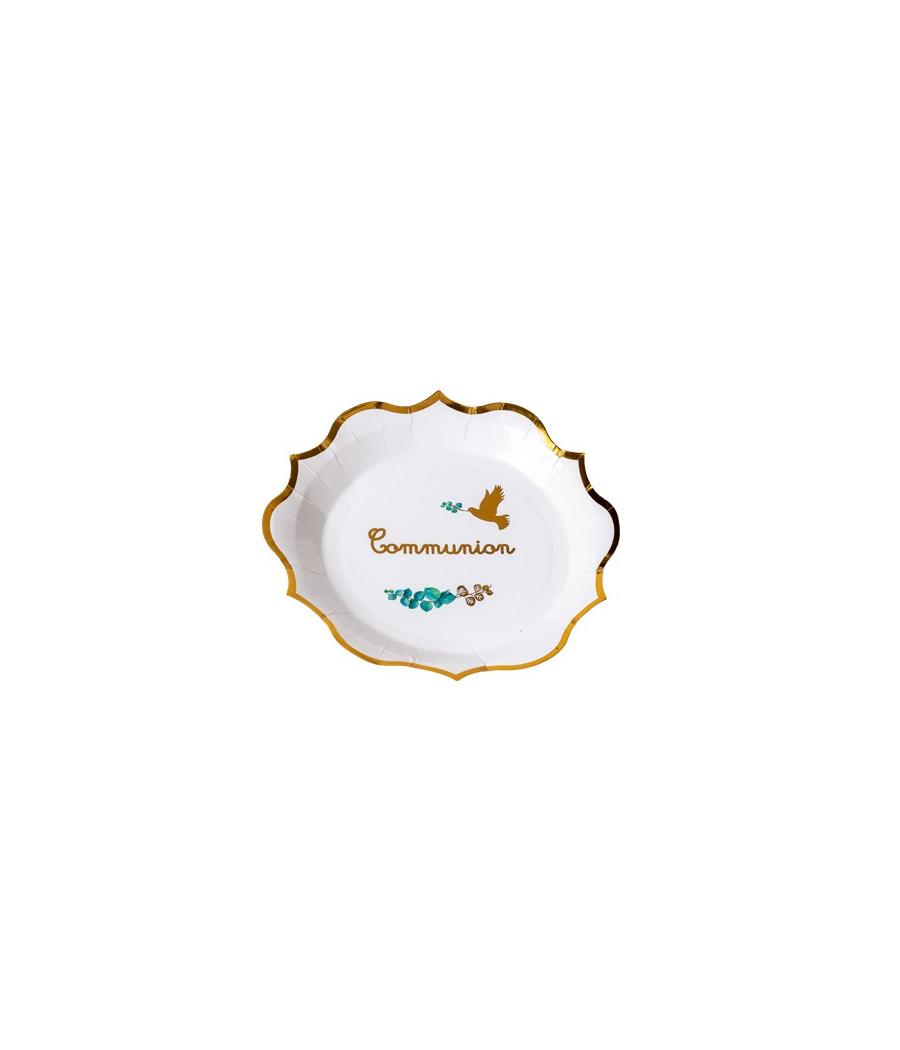 assiettes communion blanches