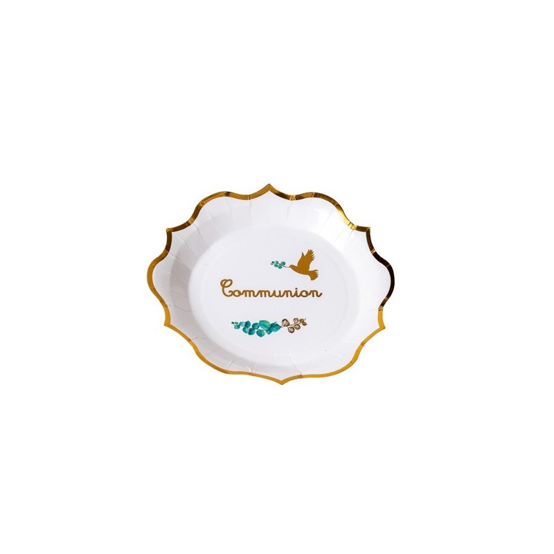 assiettes communion blanches