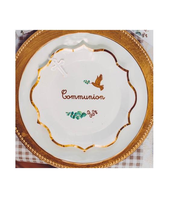 assiettes communion blanches