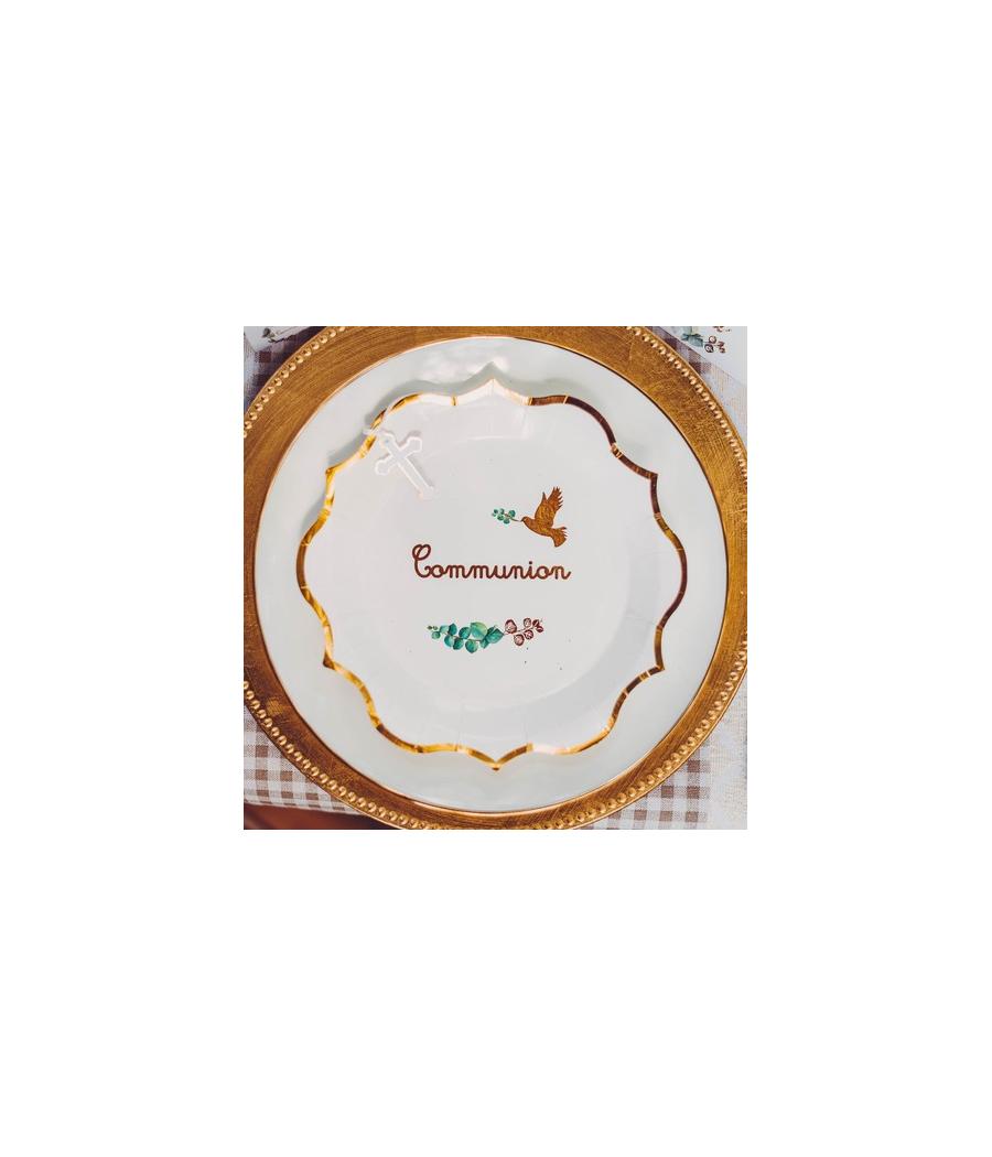 assiettes communion blanches
