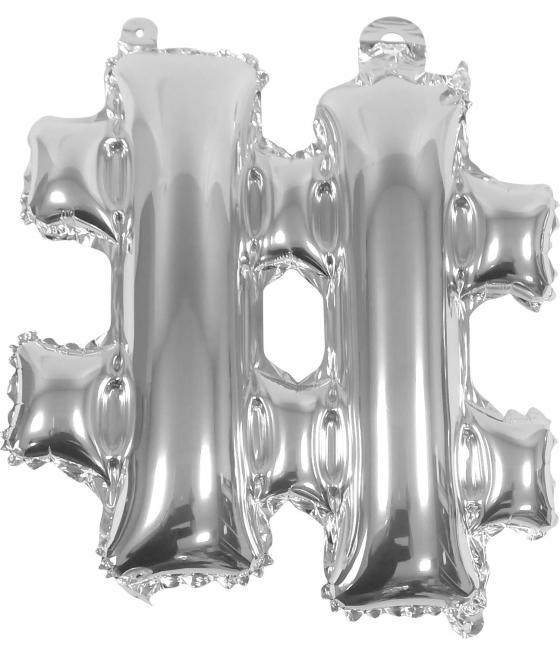 ballon uni metallise  (haut. 36 cm)