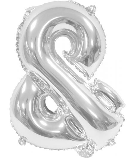 Ballon uni metallise "&"  (haut. 36 cm)