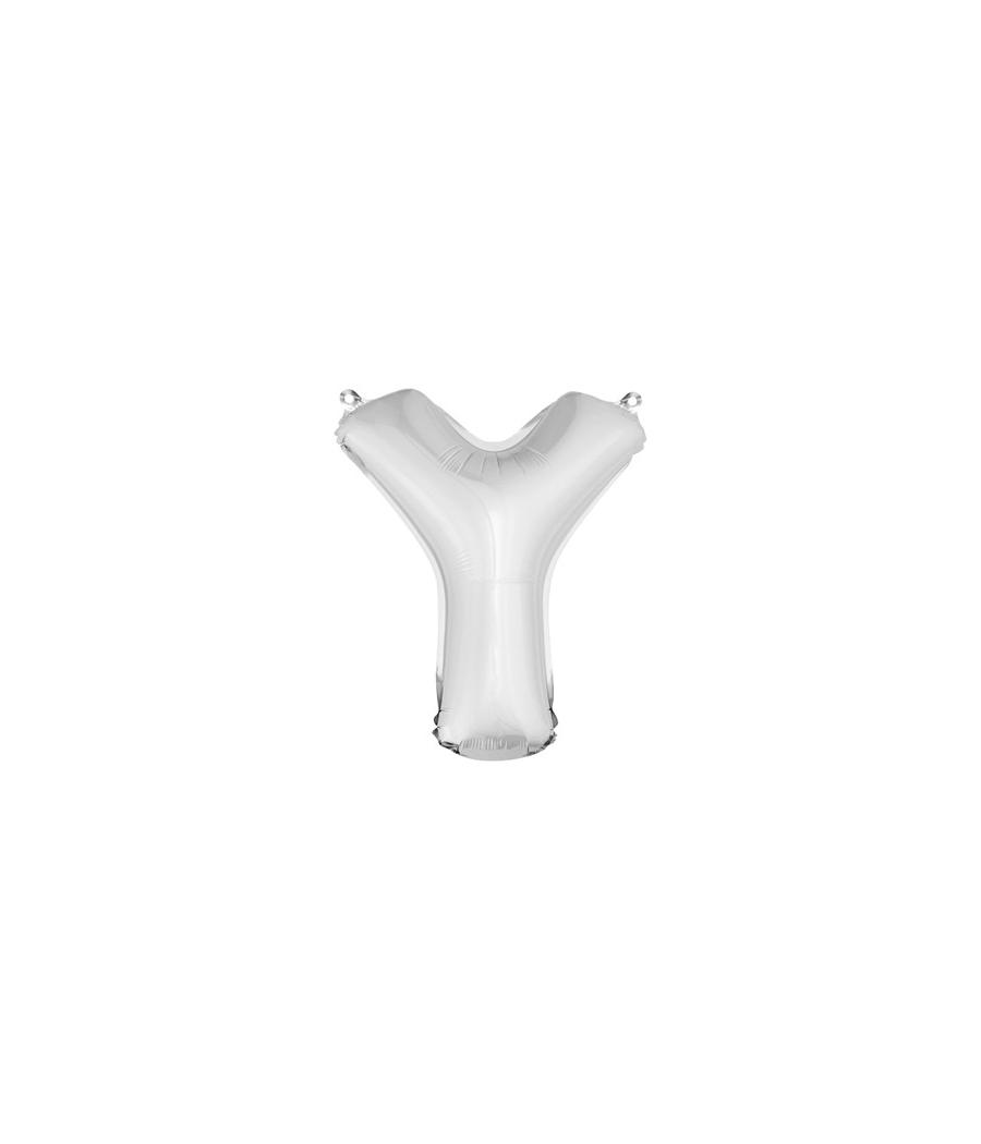 Ballon uni métallisé "y"  (haut. 36 cm)