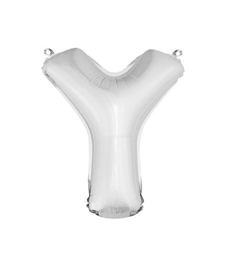 Ballon uni métallisé "y"  (haut. 36 cm)