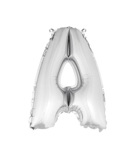Ballon uni metallise "a"  (haut. 36 cm)