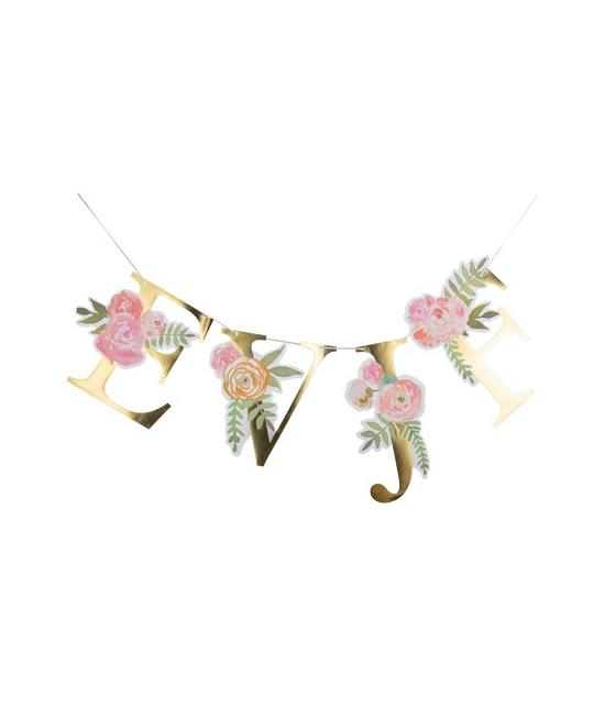 Guirlande Lettres EVJF Or Fleuri