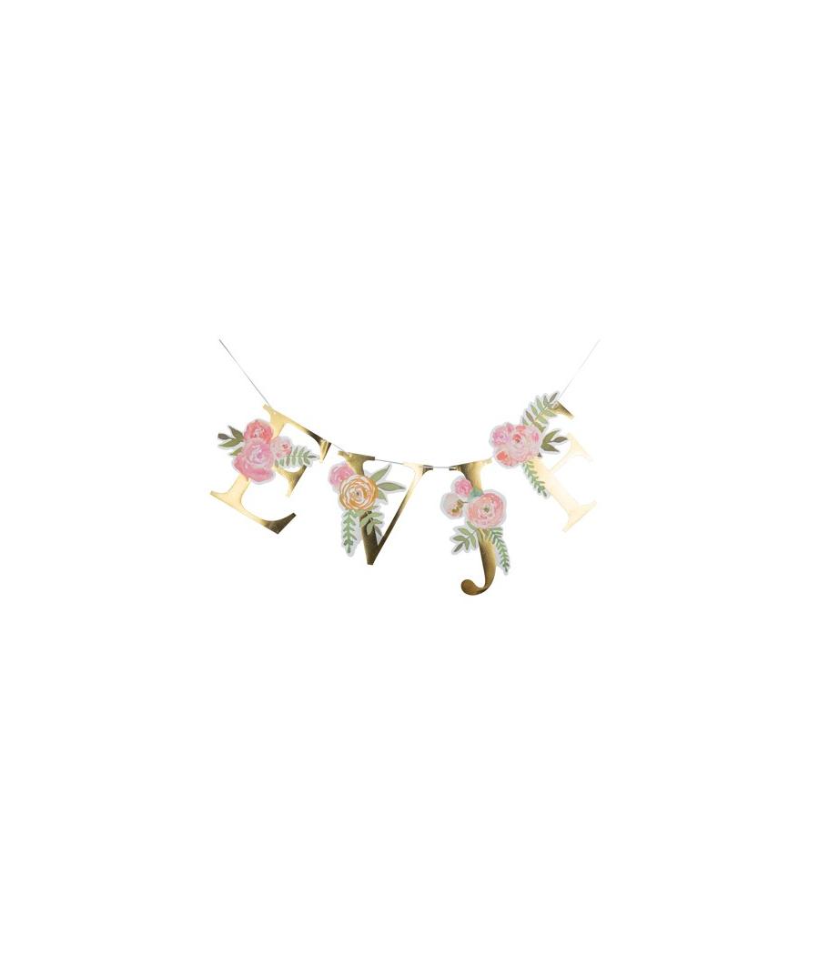 Guirlande Lettres EVJF Or Fleuri
